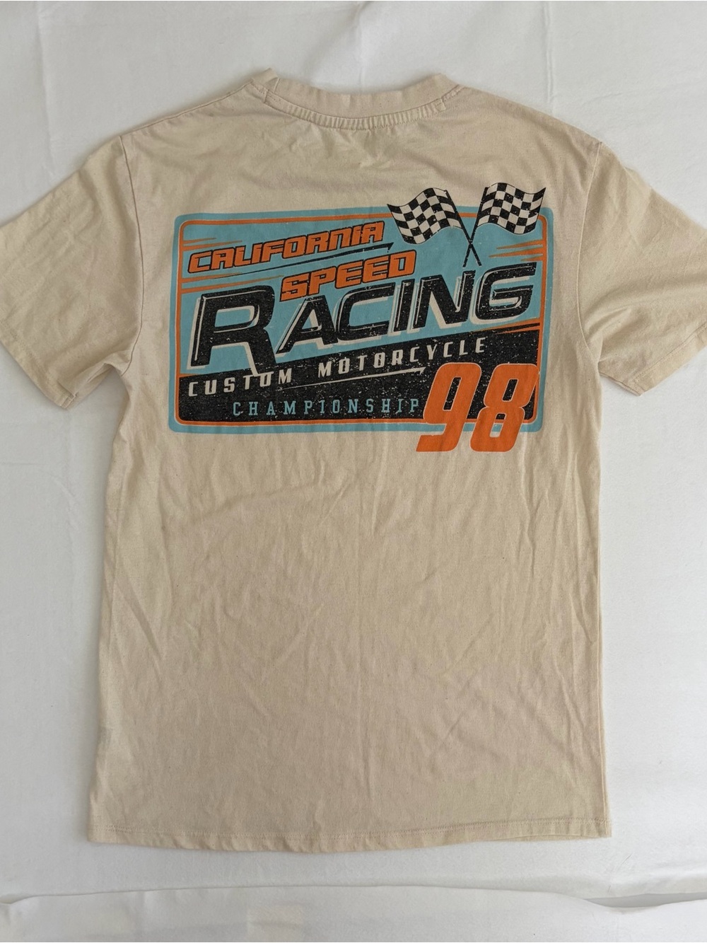 Recycled Threads California Speed Racing 98 Moto Short Sleeve Graphic Tee - Picture 2 of 7